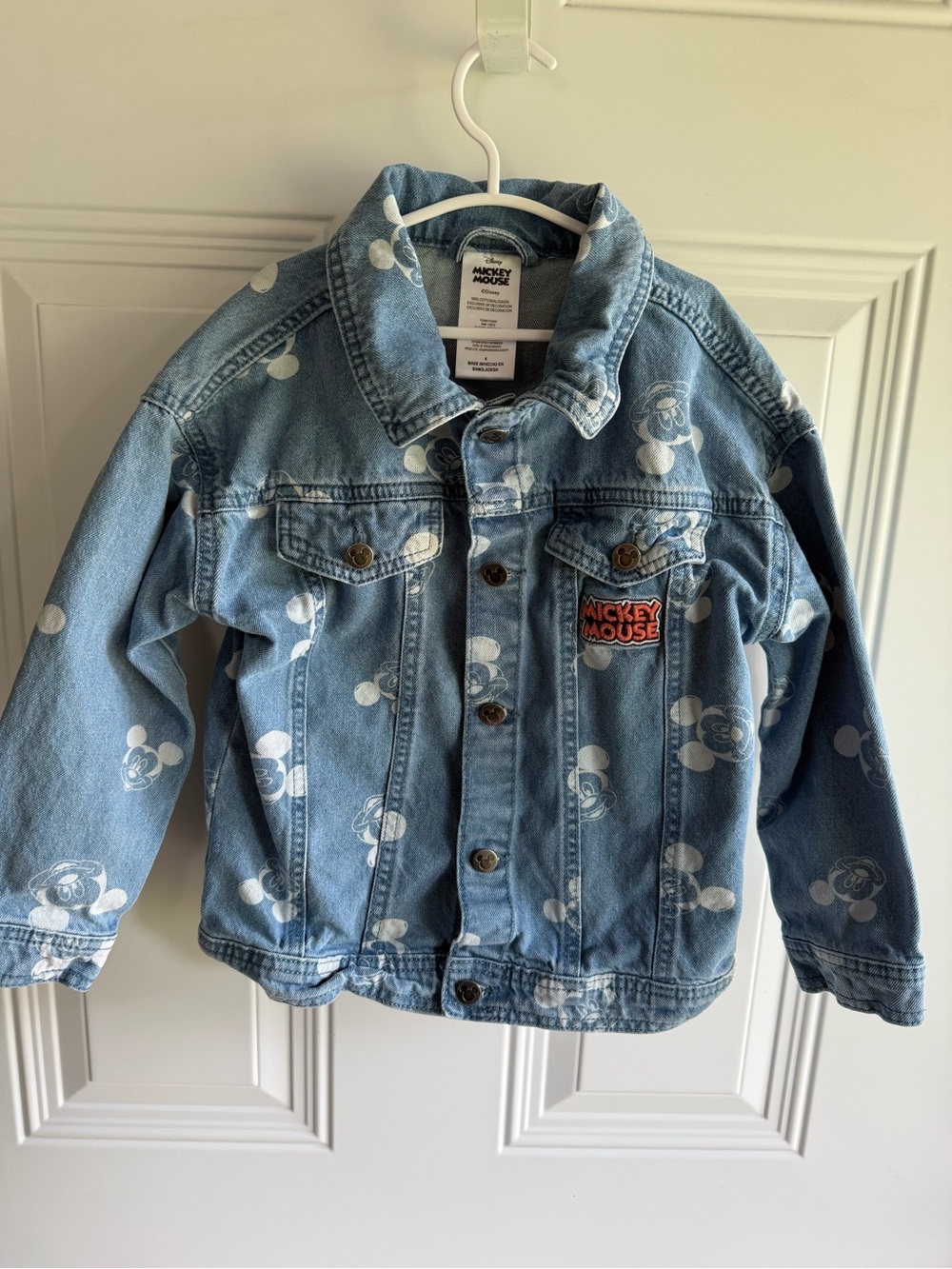 Disney Mickey Mouse Light Blue Denim Jean Jacket